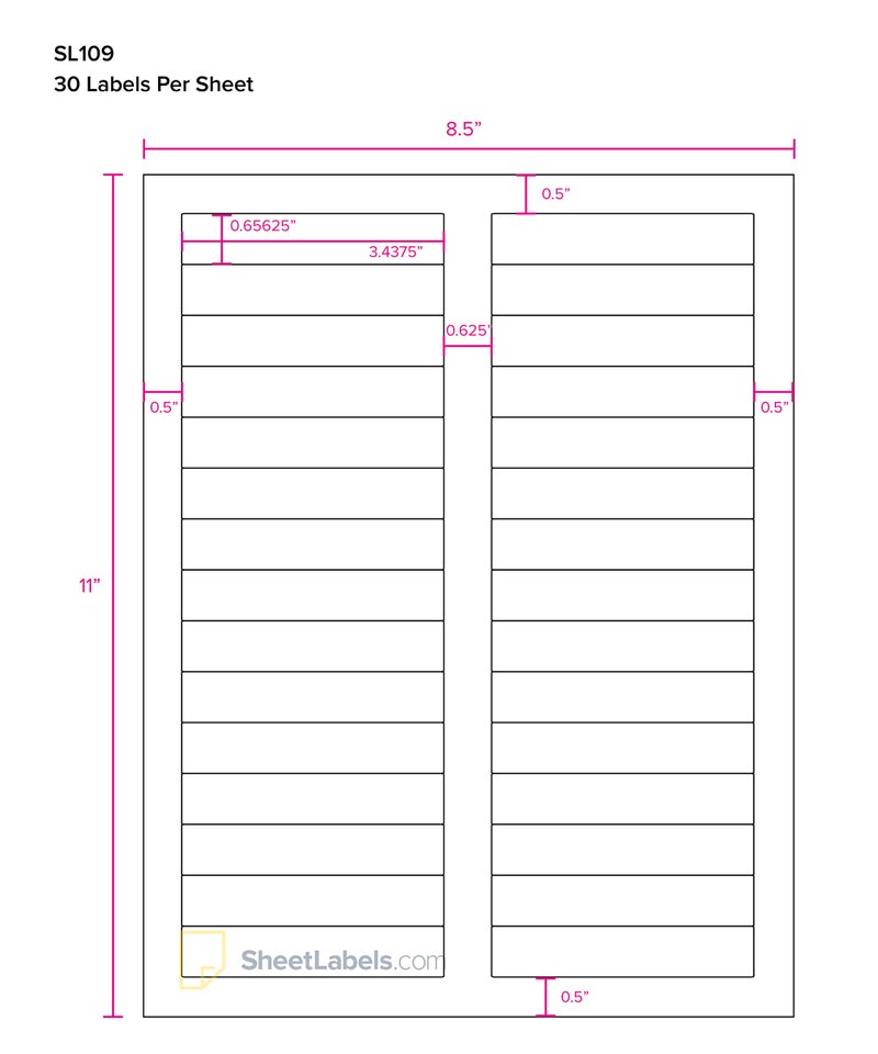 Sheet Labels File Folder Labels, Permanent Adhesive 2/3" x 3-7/16", Laser or Inkjet Printable 750 Labels - 25 Sheets - Image 4